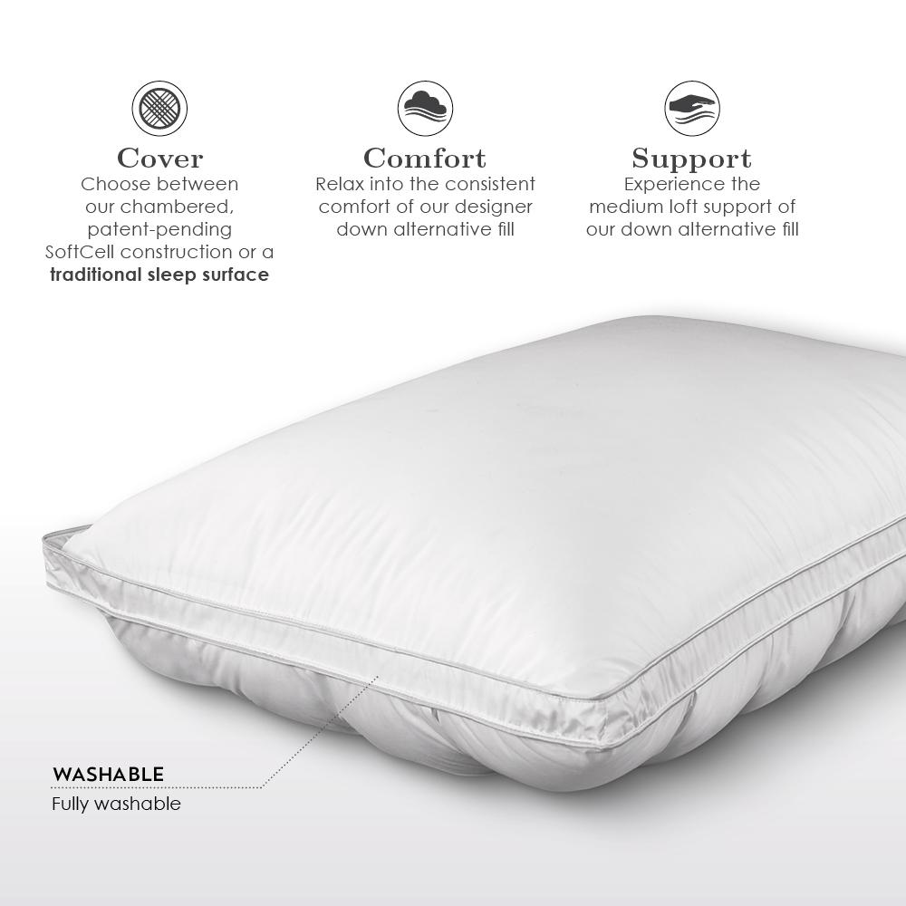 SoftCell® Lite Pillow Queen, White. Picture 4