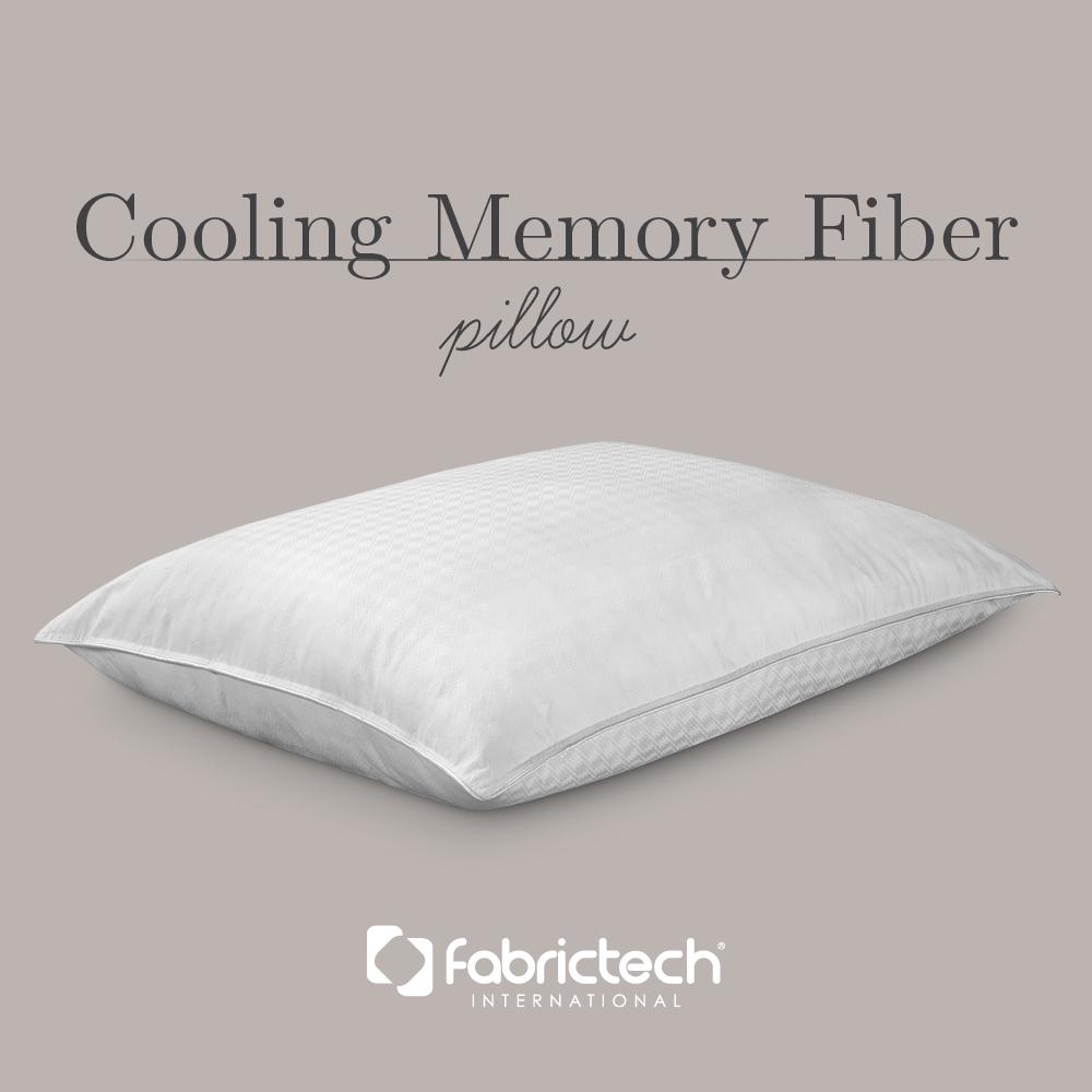 Cooling Memory Fiber Pillow King, White. Picture 2