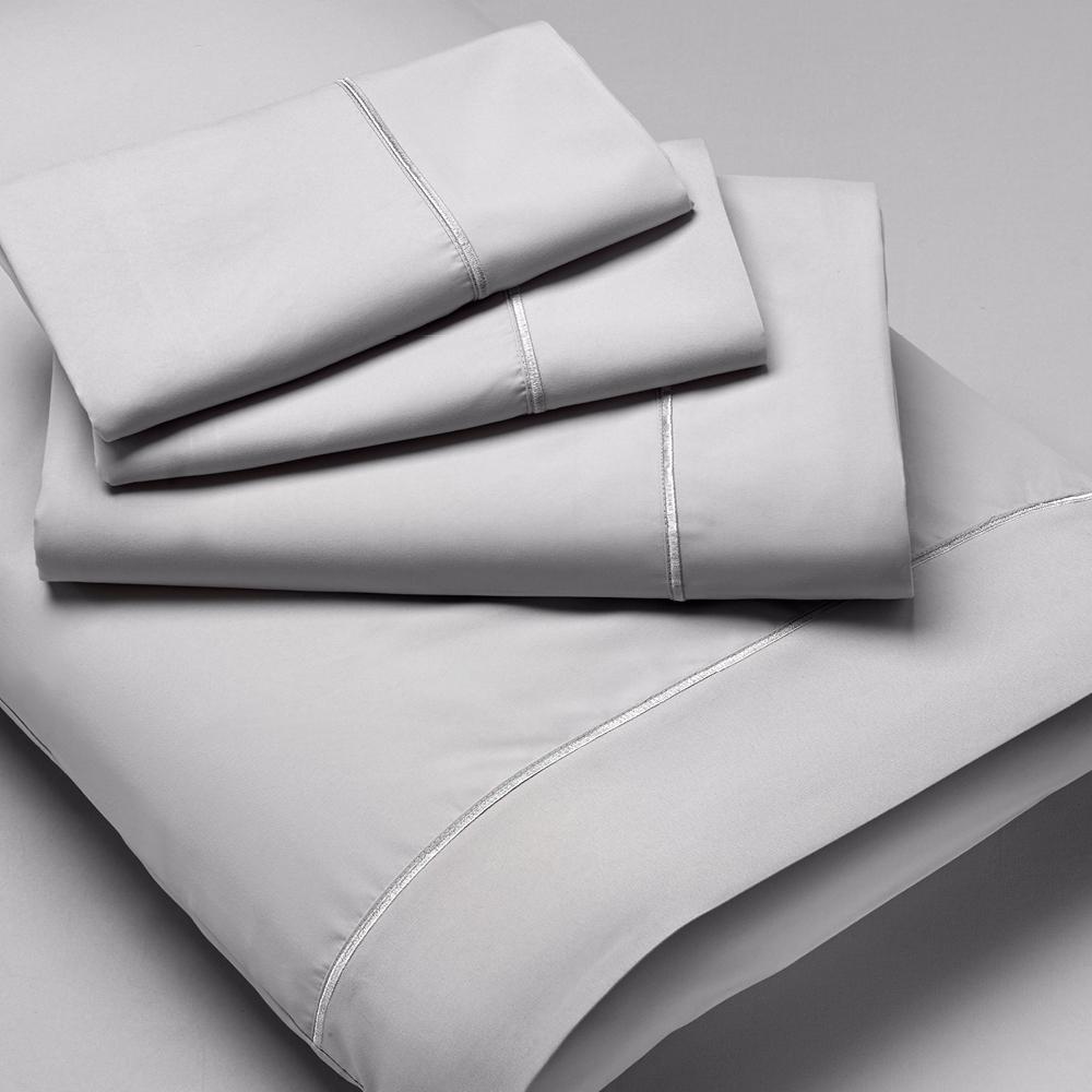 Luxury Microfiber Sheet Set Cal King, Dove Gray. Picture 5