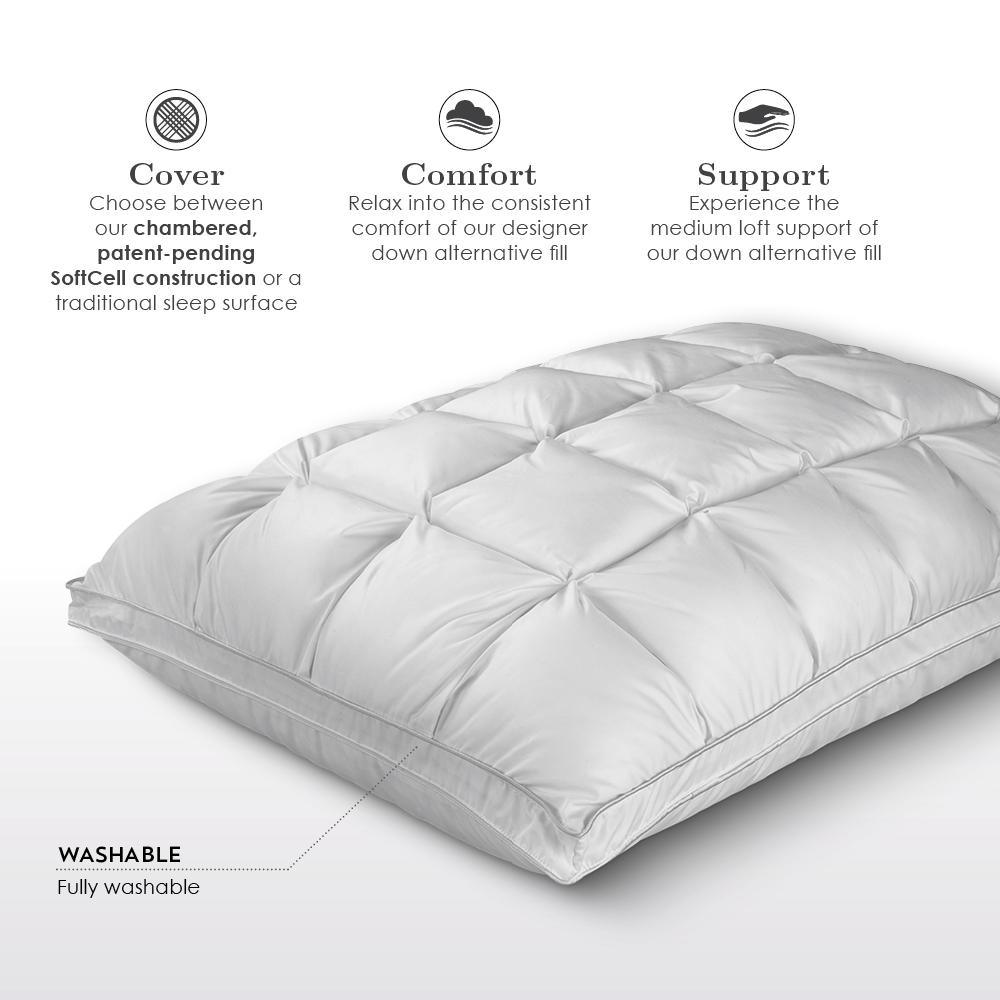 SoftCell® Lite Pillow Queen, White. Picture 3