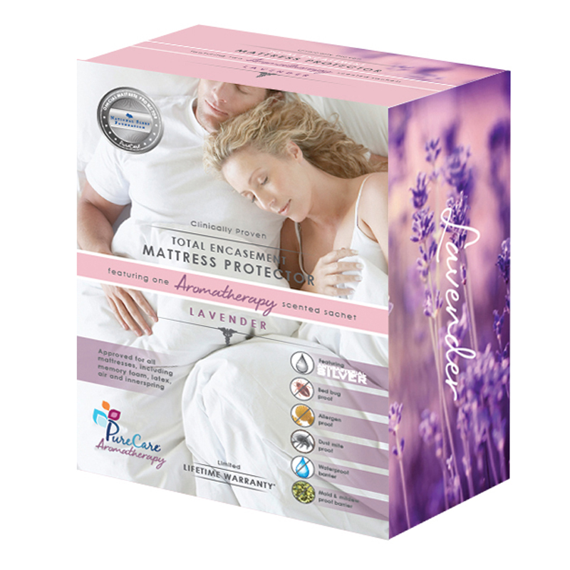 Aromatherapy Total Encasement Mattress Protector FULL, White. Picture 4