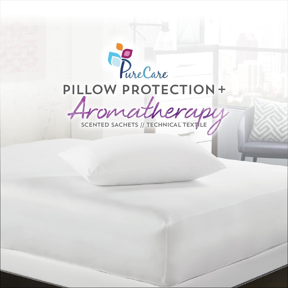 AromaTherapy Pillow Protector Queen, White. Picture 2