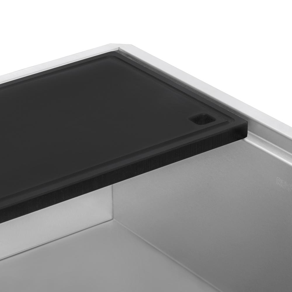 Ruvati 17 x 11 inch Black Resin Thick Cutting Board for Ruvati Workstation Sinks - RVA1217BLK. Picture 2