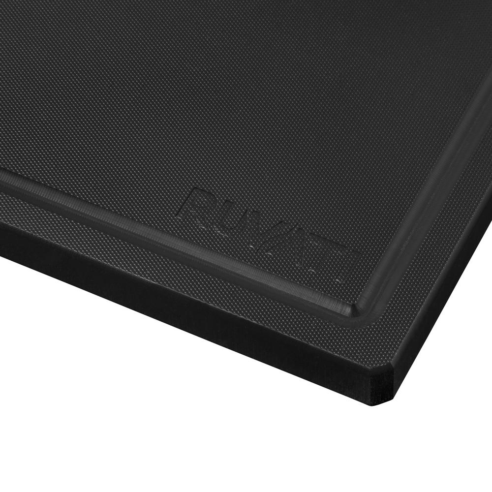 Ruvati 17 x 11 inch Black Resin Thick Cutting Board for Ruvati Workstation Sinks - RVA1217BLK. Picture 4