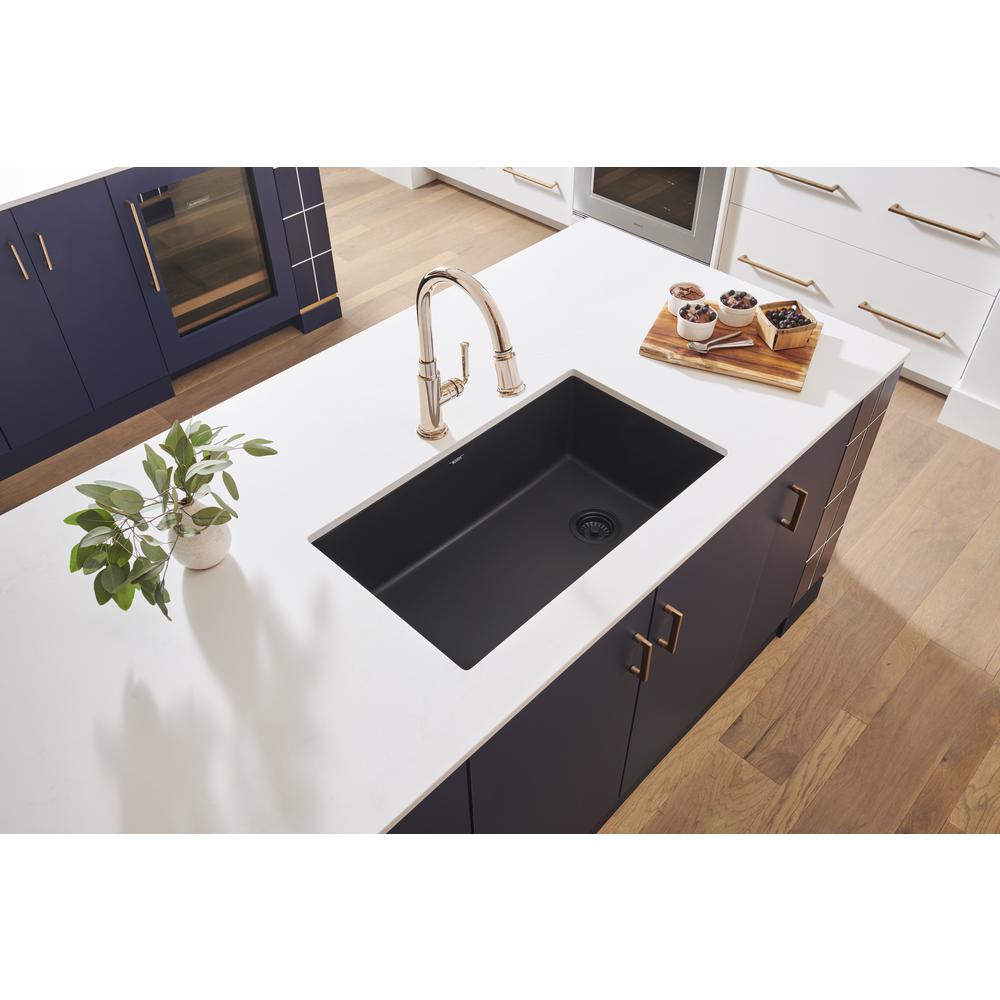 Ruvati 32 x 19 inch epiGranite Undermount Single Bowl Kitchen Sink. Picture 7