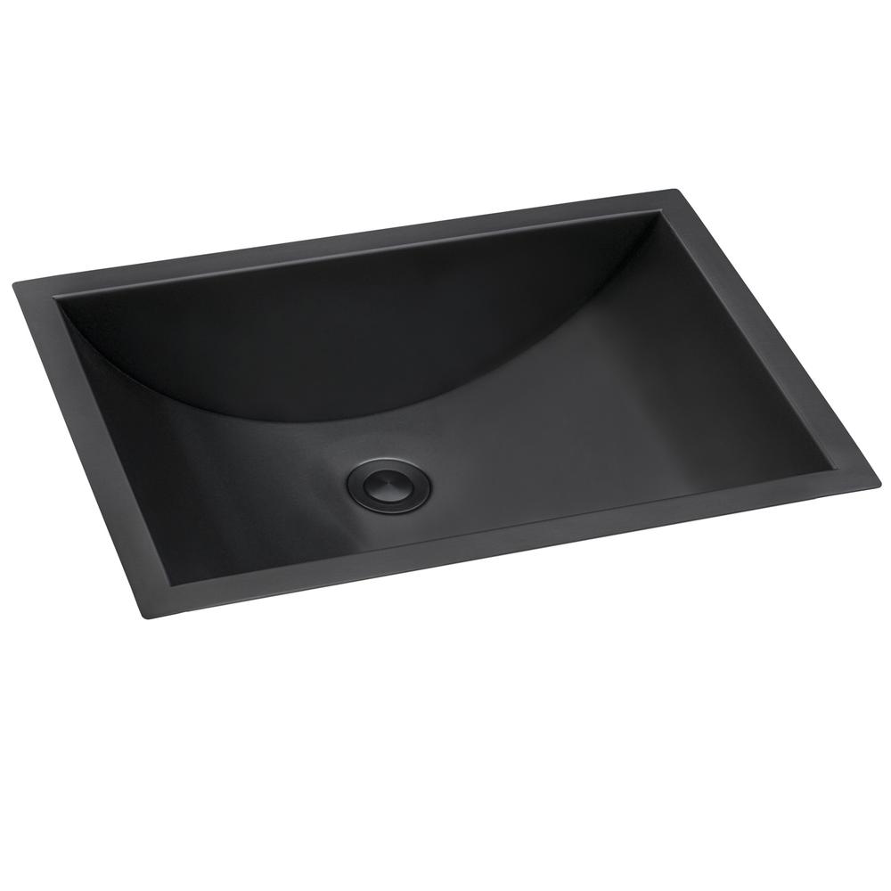 Ruvati 16 x 11 inch Gunmetal Black Undermount Bathroom Sink Stainless Steel. Picture 1