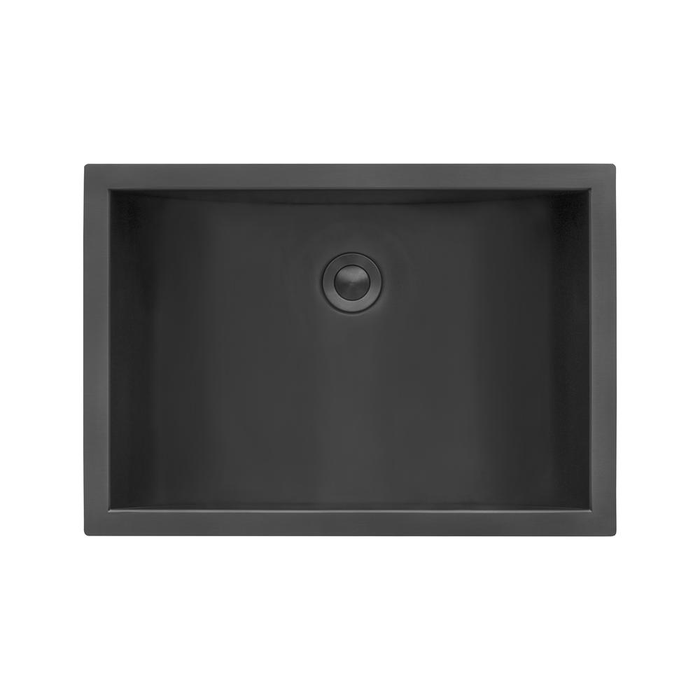 Ruvati 16 x 11 inch Gunmetal Black Undermount Bathroom Sink Stainless Steel. Picture 3
