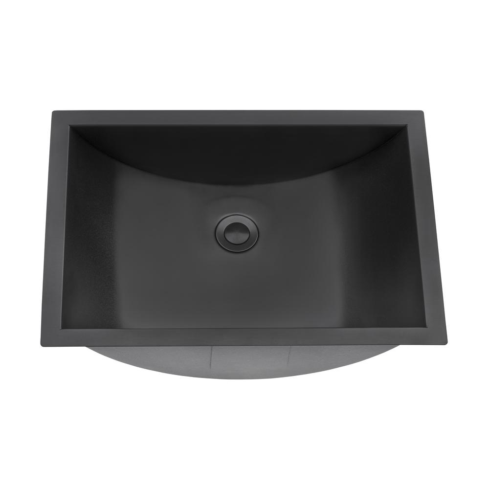 Ruvati 16 x 11 inch Gunmetal Black Undermount Bathroom Sink Stainless Steel. Picture 2