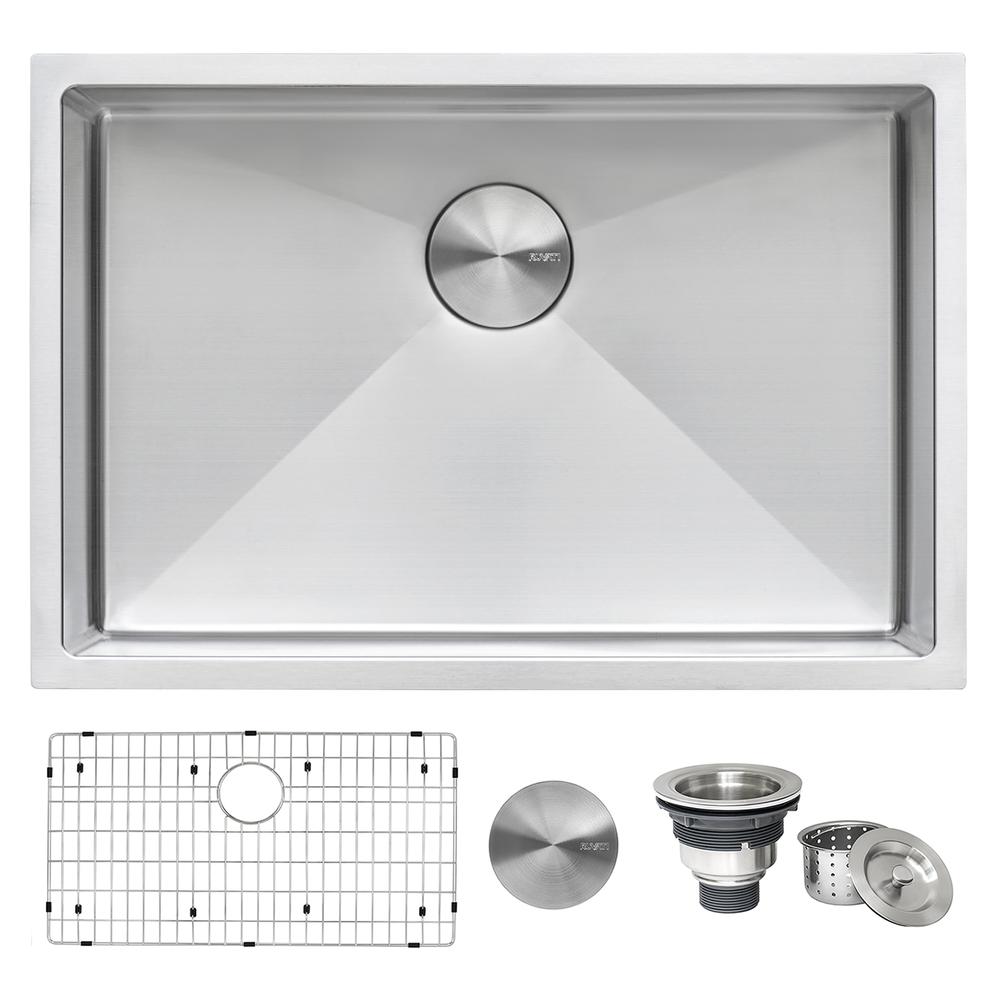 Ruvati 28-inch Undermount 16 Gauge Kitchen Sink Rounded Corners Single Bowl. Picture 1