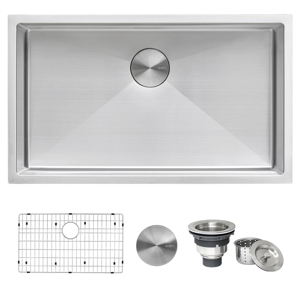 Ruvati 30-inch Undermount 16 Gauge Rounded Corners Kitchen Sink Single Bowl. Picture 1