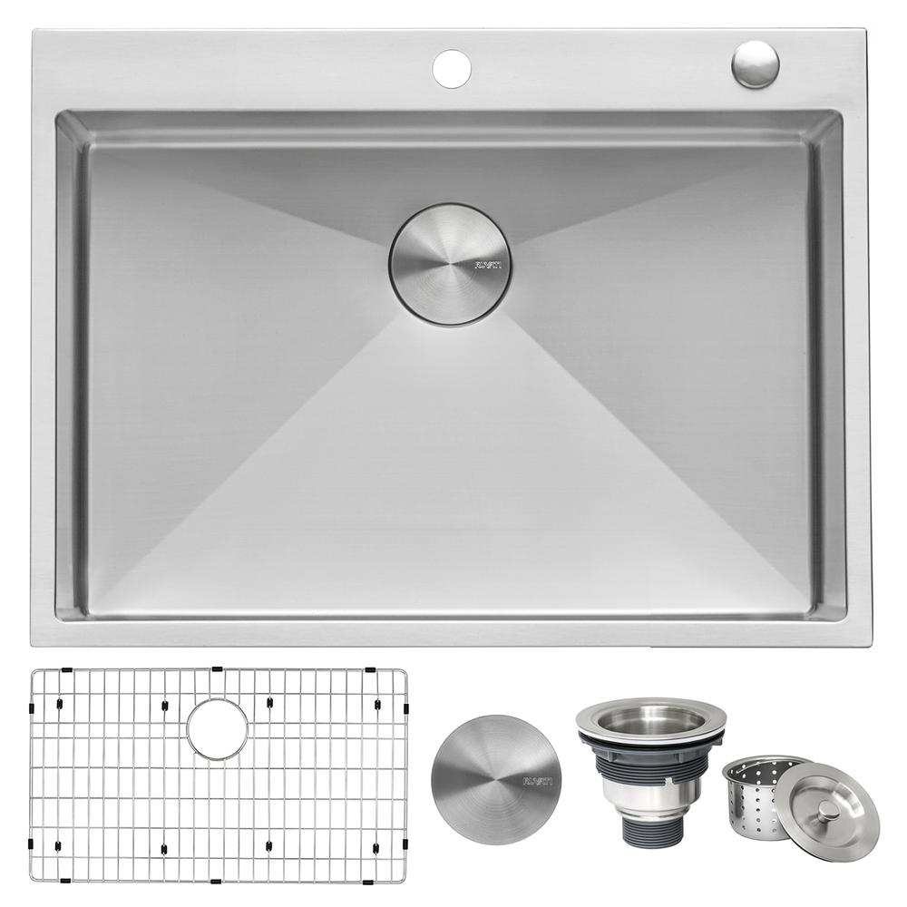 Ruvati 30 x 22 in Drop-in Topmount 16 Gauge Kitchen Sink Single Bowl. Picture 1