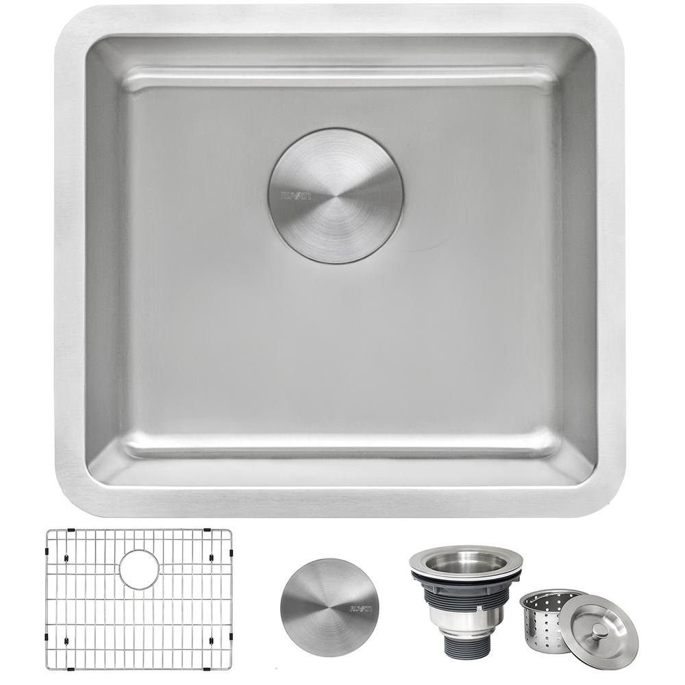 Ruvati 18-inch Undermount Bar Prep Kitchen Sink 16 Gauge Single Bowl. Picture 1