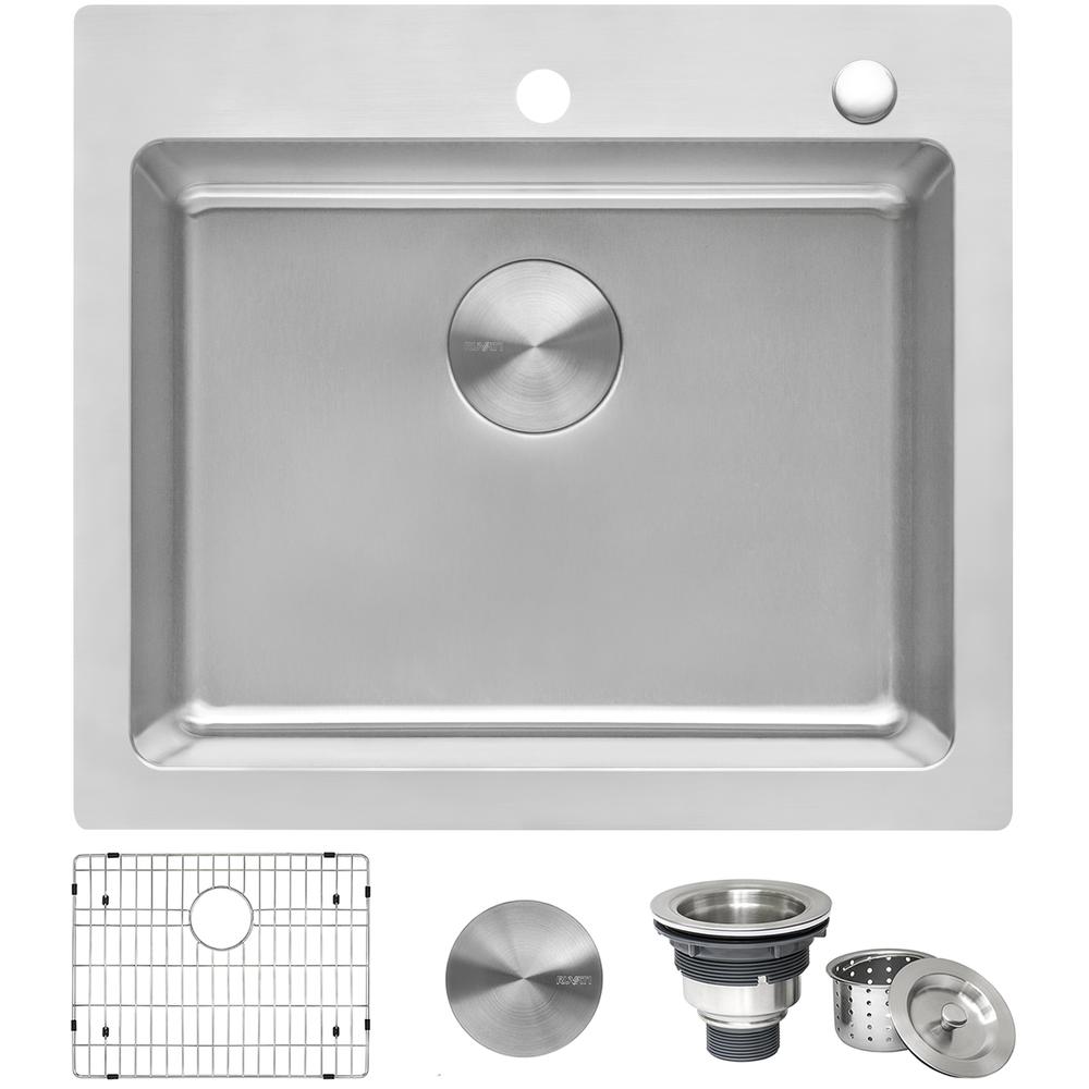 Ruvati 23 x 20 inch Drop-in Topmount Kitchen Sink 16 Gauge Single Bowl. Picture 1
