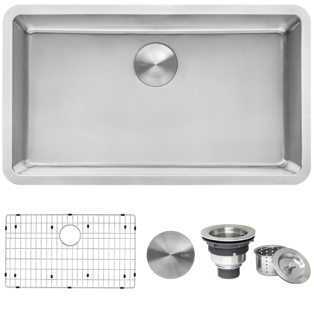 Ruvati 31-inch Undermount Kitchen Sink 16 Gauge Stainless Steel Single Bowl. Picture 1
