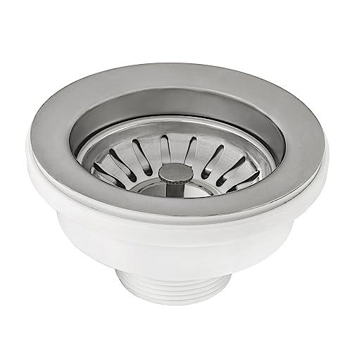 Ruvati Basket Strainer for Thick Fireclay Kitchen Sink Drain Assembly - Stainless Steel - RVA1039ST. Picture 1