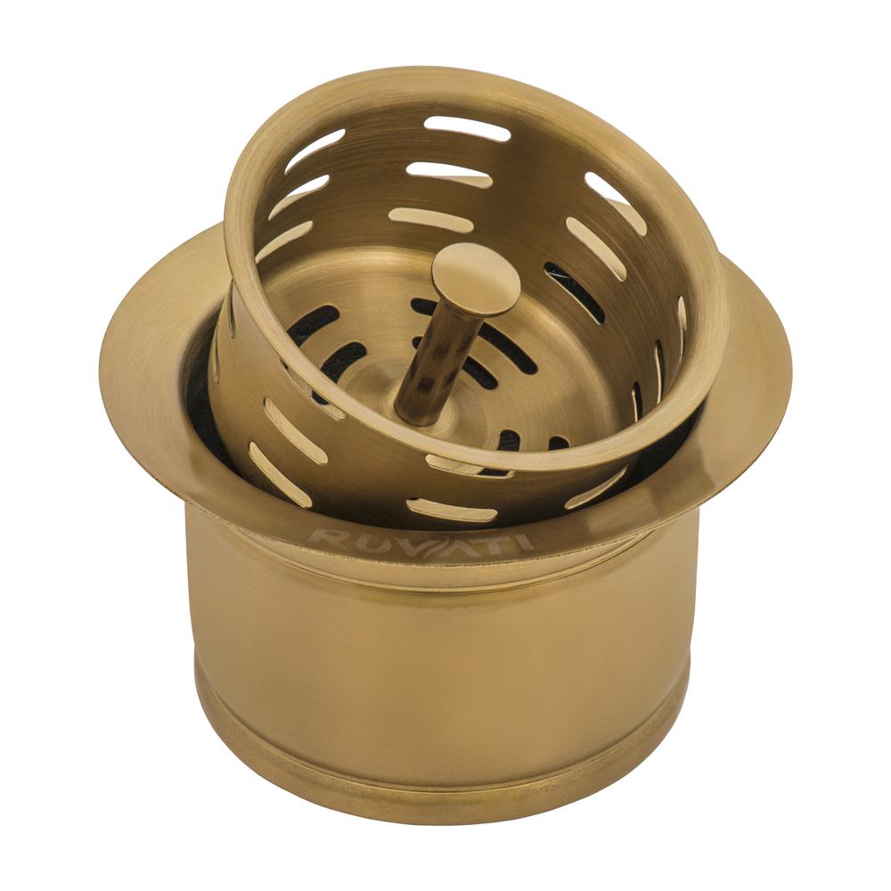 Ruvati Extended Garbage Disposal Flange with Deep Basket Strainer. Picture 1