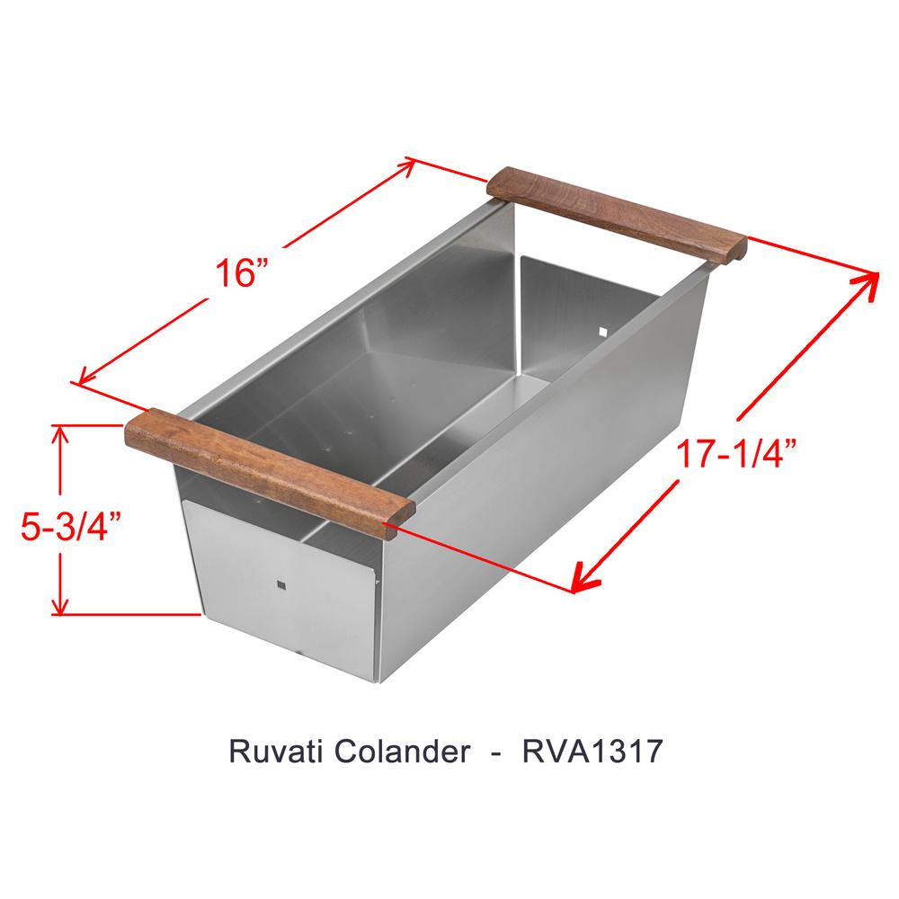 Ruvati Workstation Sink Replacement Colander 17 inch Stainless Steel. Picture 5