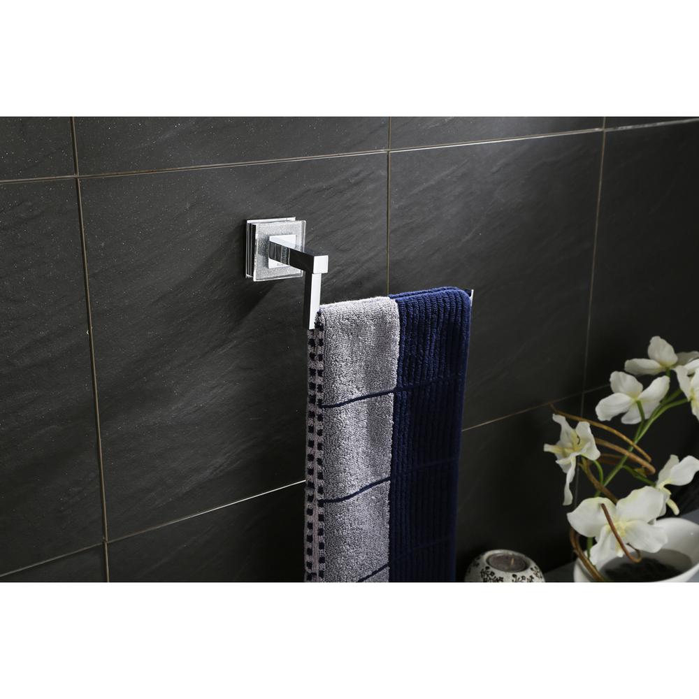 Ruvati RVA5005 Valencia Towel Ring Luxury Bathroom Accessory - Crystal and Chrome. Picture 2