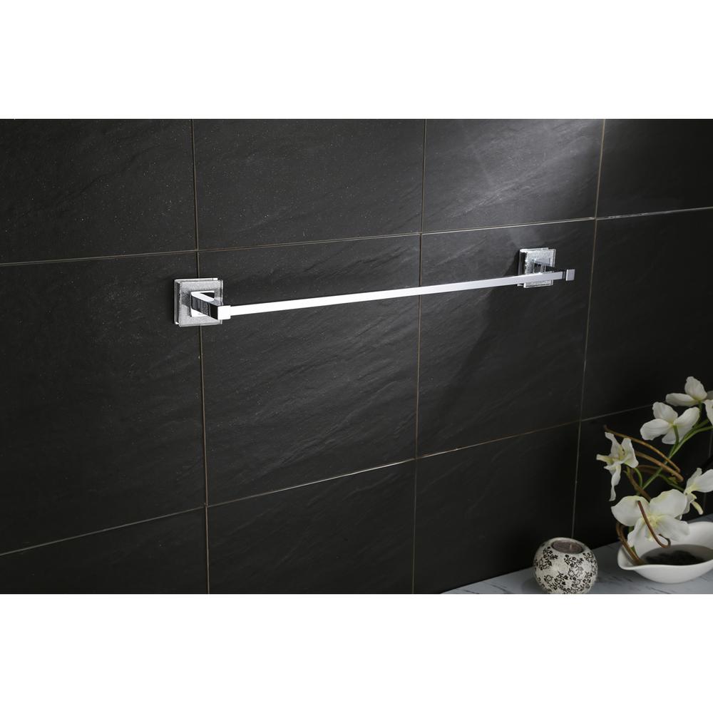 Ruvati RVA5006 Valencia 24" Towel Bar Luxury Bathroom Accessory - Crystal and Chrome. Picture 4
