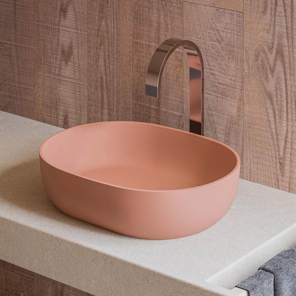 Ruvati 19-inch Sedona Clay Pink epiStone Solid Surface Bathroom Vessel Sink. Picture 2