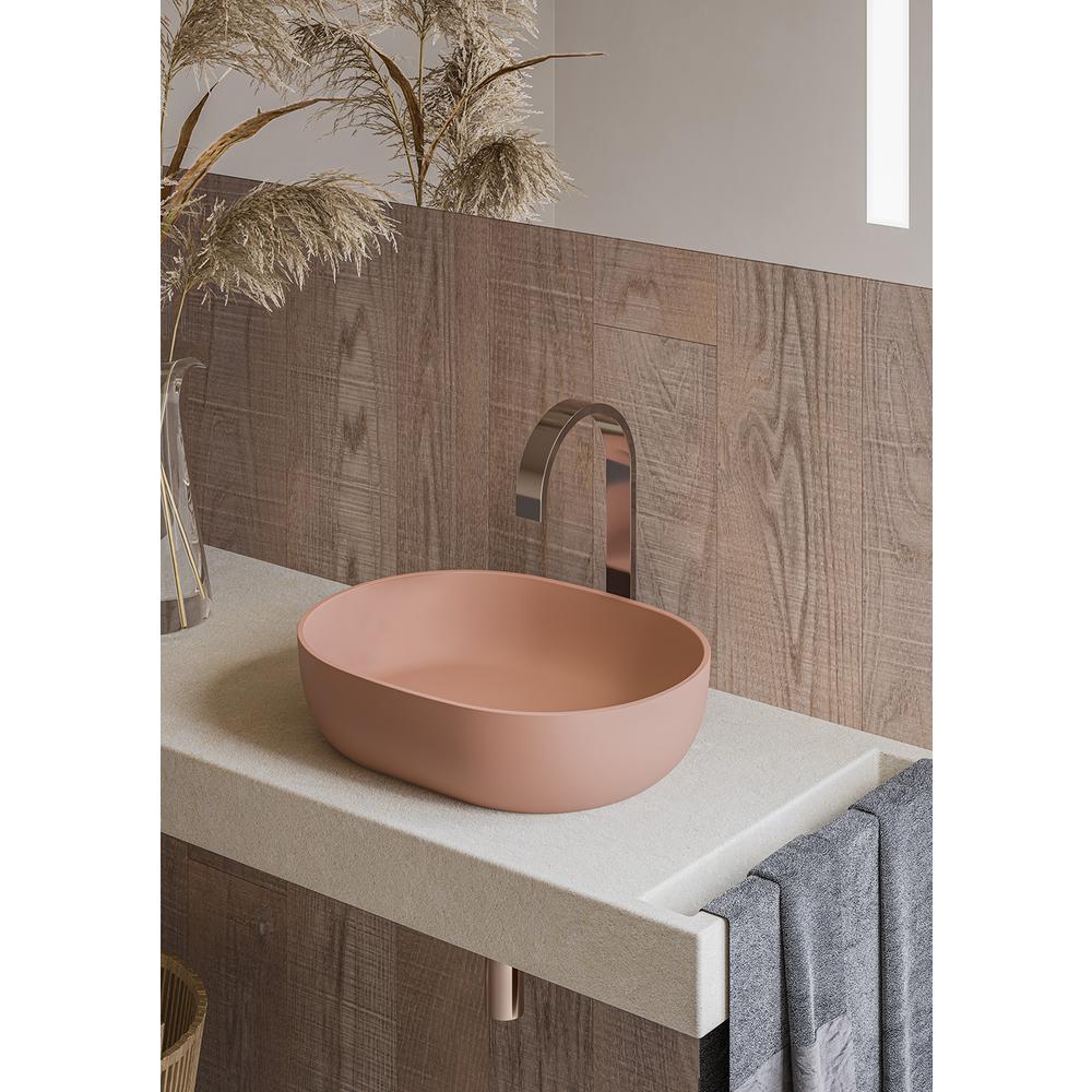 Ruvati 19-inch Sedona Clay Pink epiStone Solid Surface Bathroom Vessel Sink. Picture 3