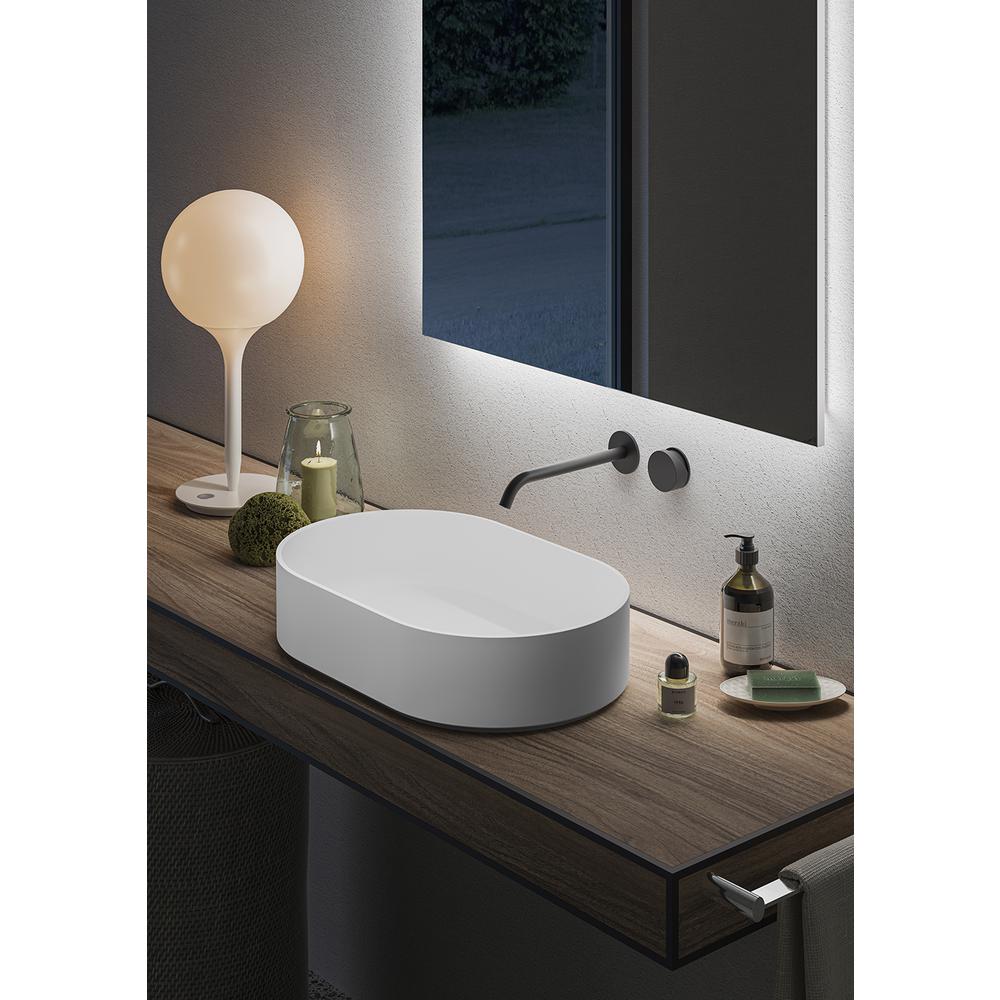 Ruvati 23-inch Matte White epiStone Solid Surface Modern Bathroom Vessel Sink. Picture 2