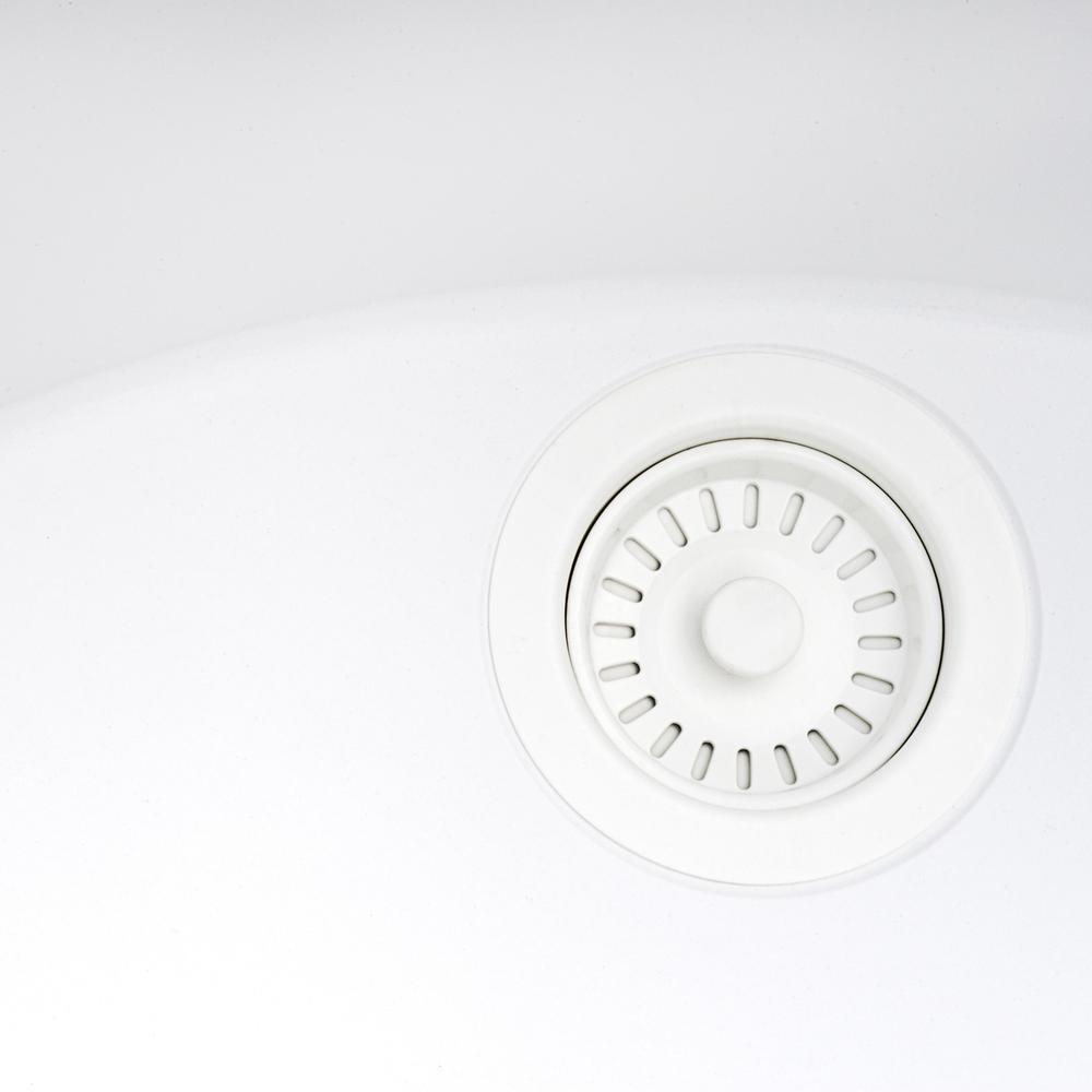 Drop-in Topmount Granite Composite Single Bowl Kitchen Sink - Arctic White. Picture 6
