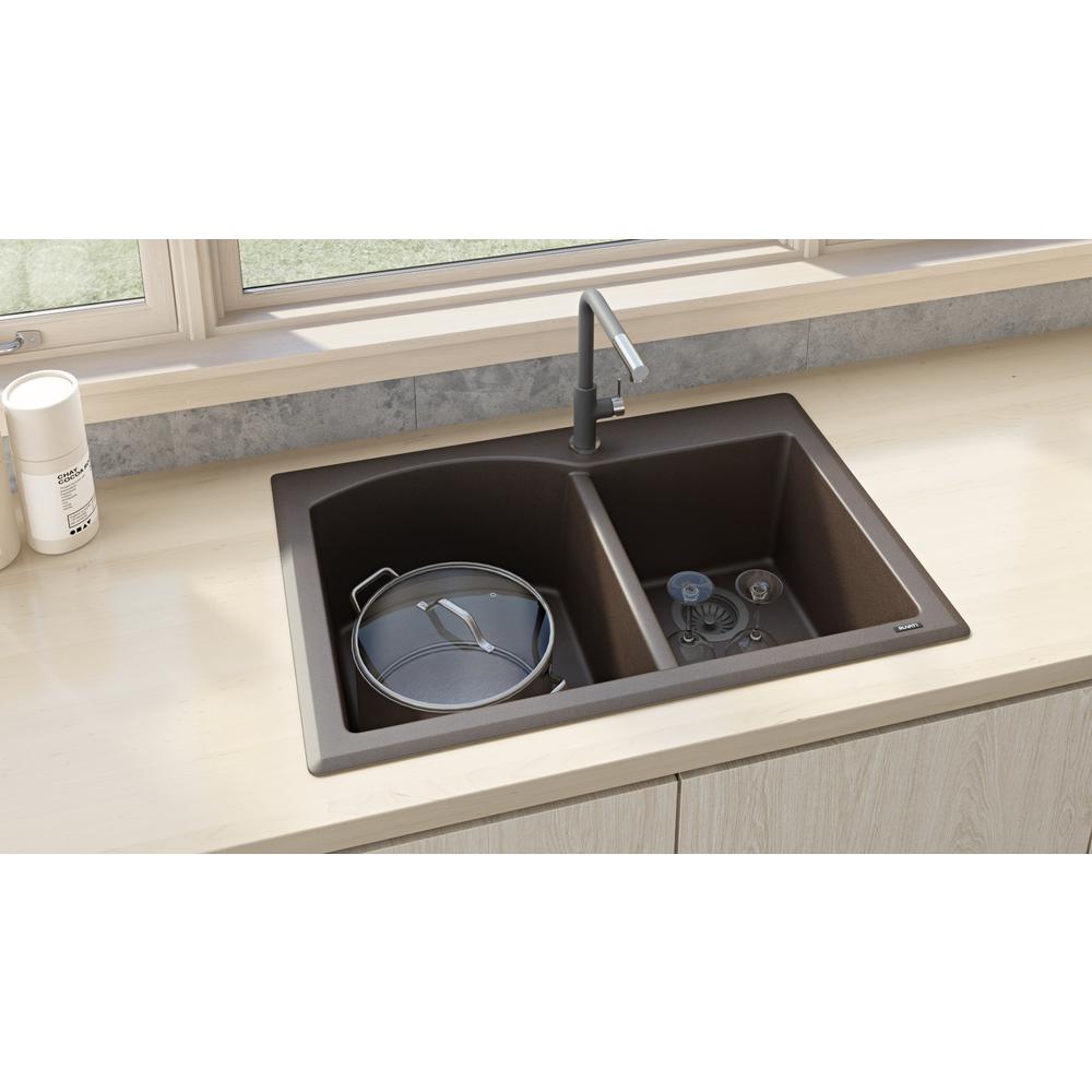 Ruvati 33 x 22 inch epiGranite Dual-Mount Double Bowl Kitchen Sink. Picture 9