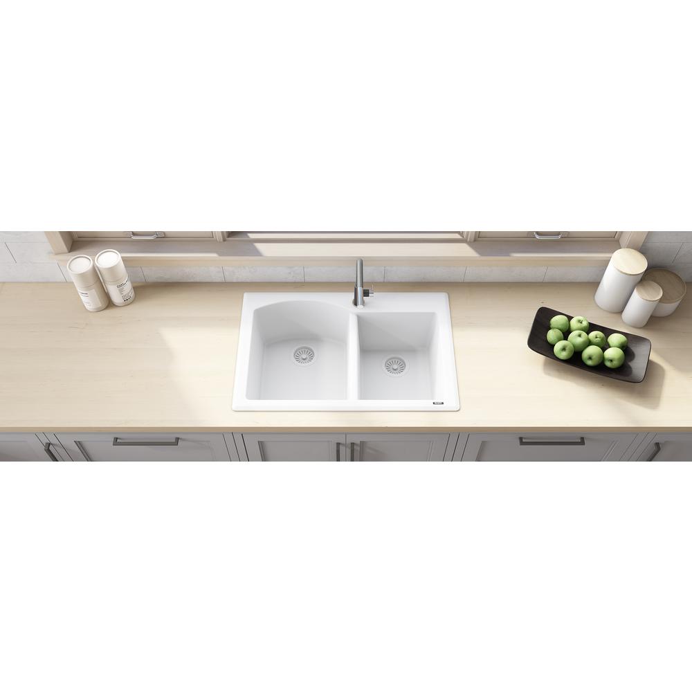 Ruvati 33 x 22 inch epiGranite Dual-Mount Double Bowl Kitchen Sink. Picture 8