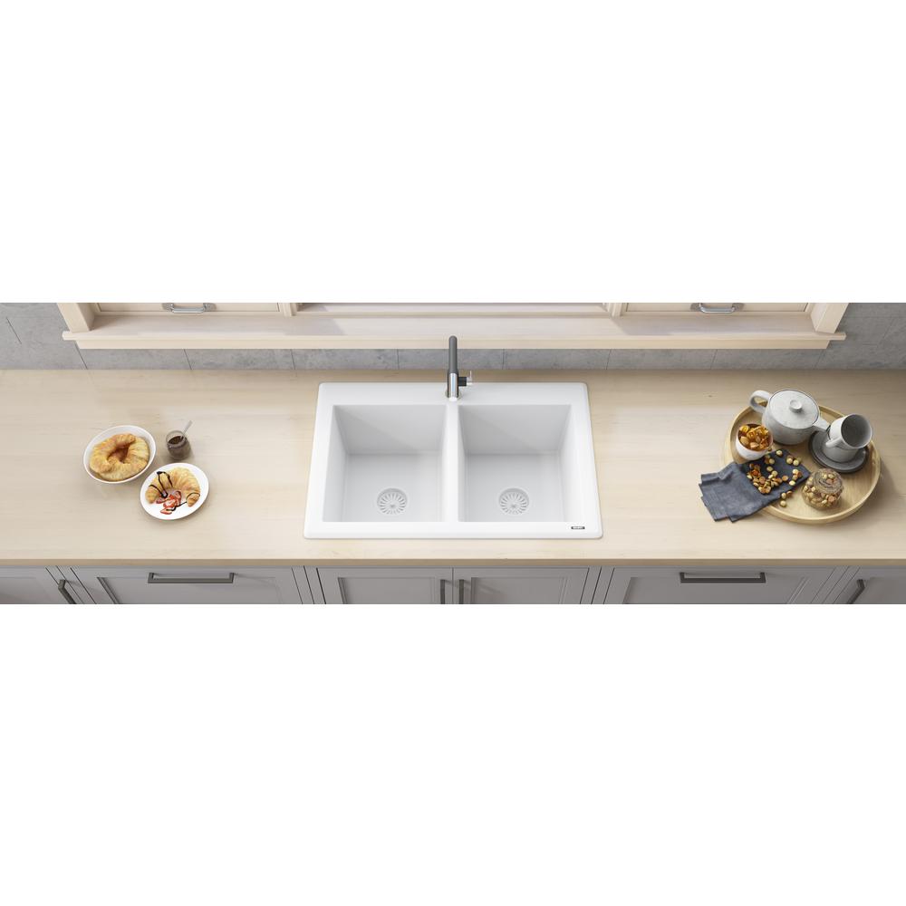 Ruvati 33 x 22 inch epiGranite Dual-Mount Double Bowl Kitchen Sink. Picture 4