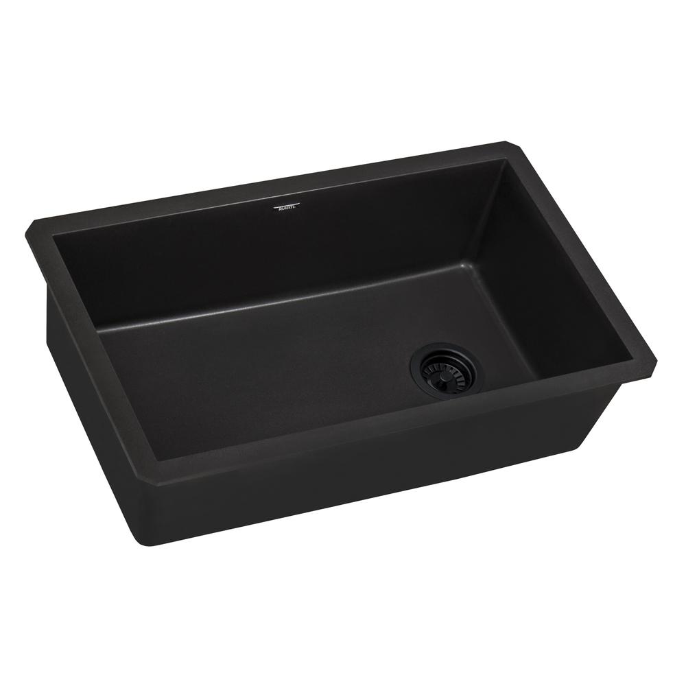 Ruvati 32 x 19 inch epiGranite Undermount Single Bowl Kitchen Sink. Picture 6