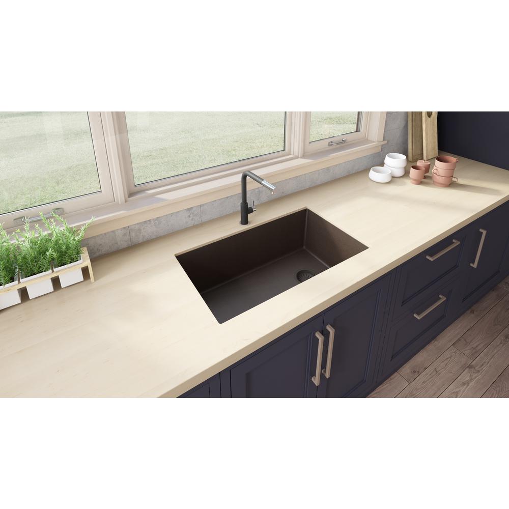 Ruvati 32 x 19 inch epiGranite Undermount Single Bowl Kitchen Sink. Picture 6