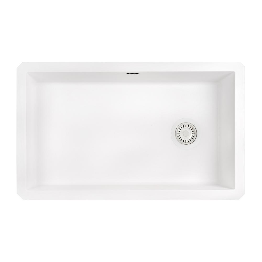 Ruvati 32 x 19 inch epiGranite Undermount Single Bowl Kitchen Sink. Picture 4