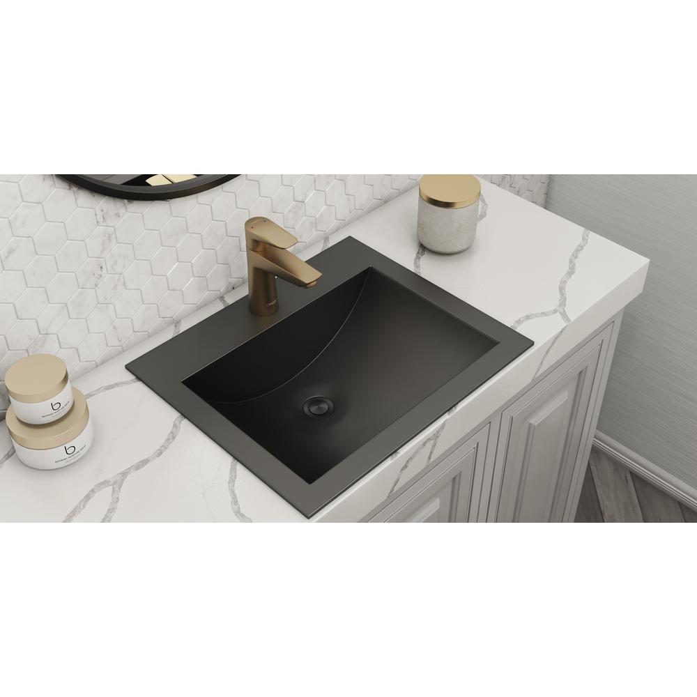 Ruvati 21 x 17 inch Drop-in Topmount Bathroom Sink Stainless Steel. Picture 4