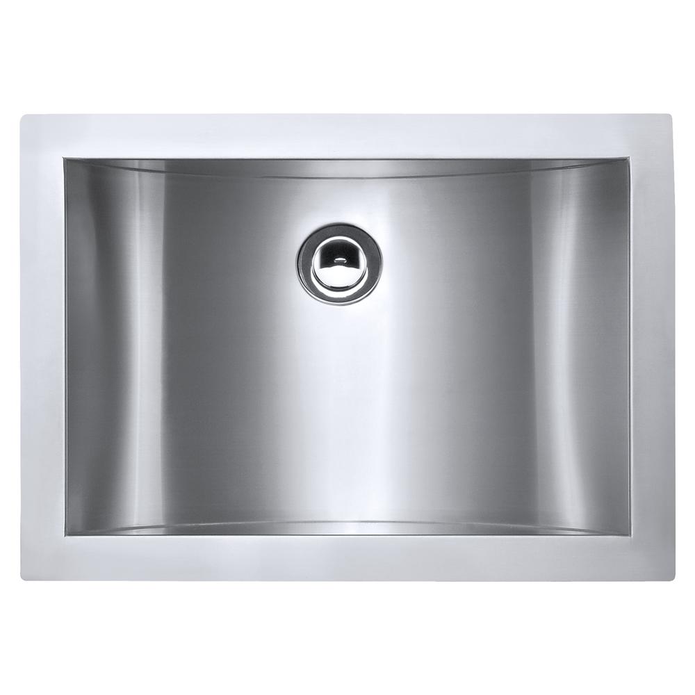 Ruvati 18 x 12 inch Brushed Stainless Steel Rectangular Bathroom Sink Undermount. Picture 6