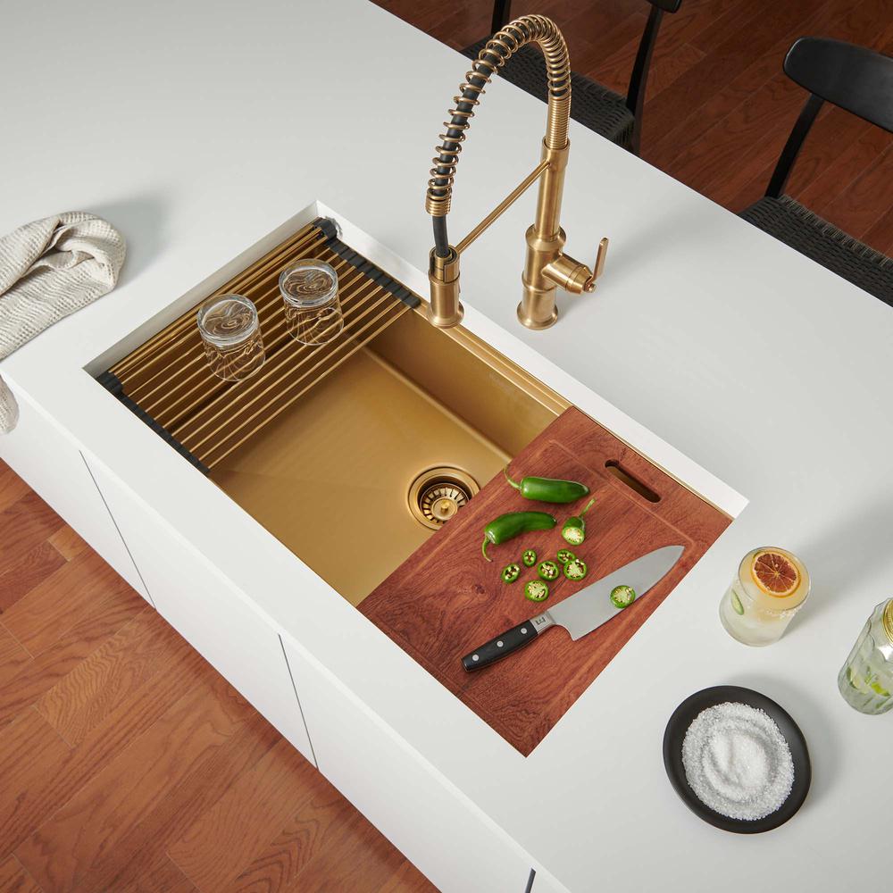 Ruvati 27 inch Workstation Undermount Kitchen Sink Single Bowl. Picture 14