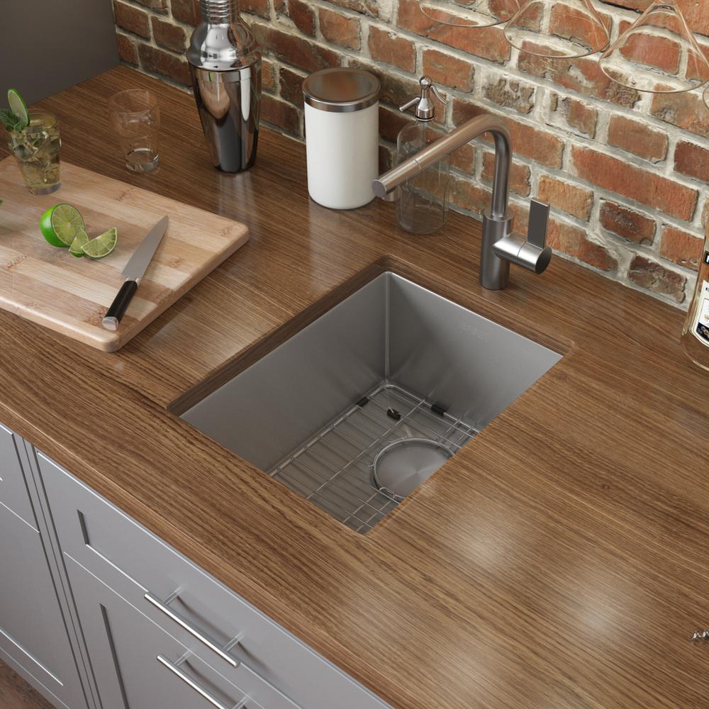 Ruvati 10 inch Undermount Bar Prep 16 Gauge Kitchen Sink Corners Single Bowl. Picture 7