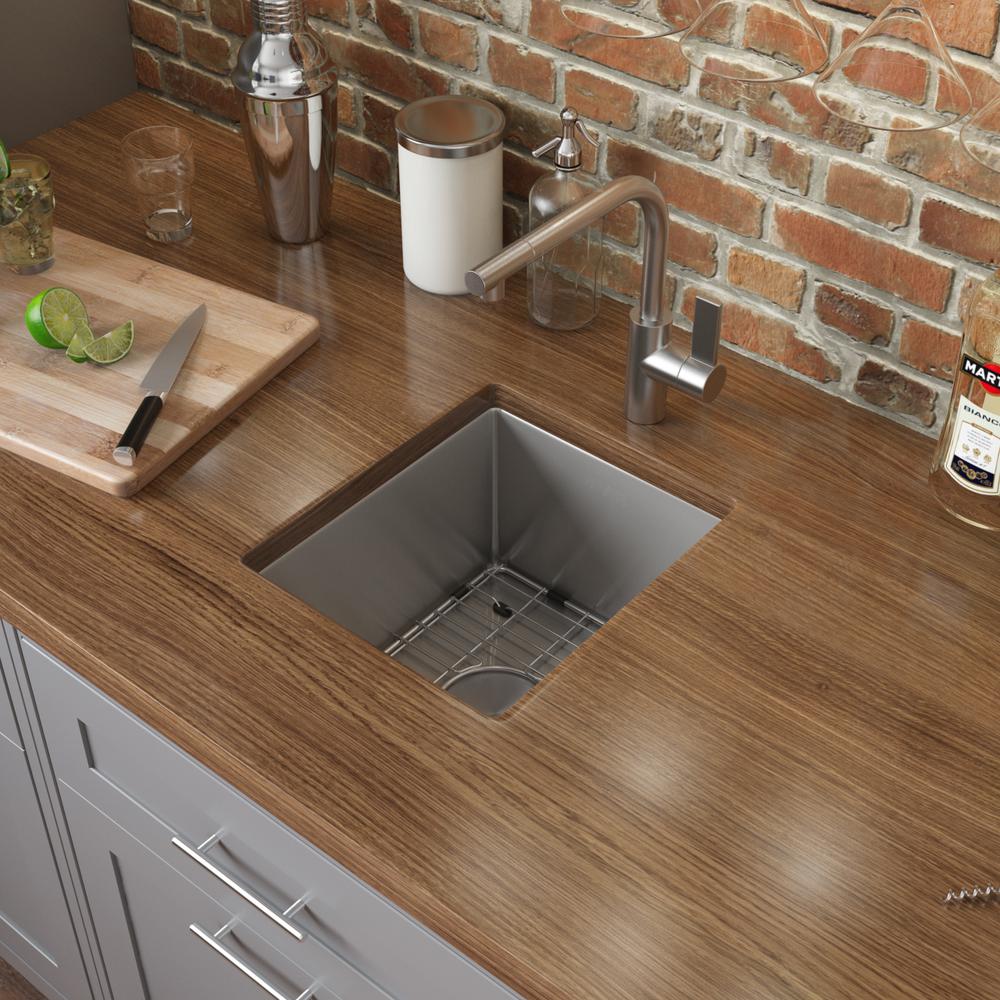 Ruvati 13 x 15 in Undermount Bar Prep 16 Gauge Kitchen Sink Corners Single Bowl. Picture 10