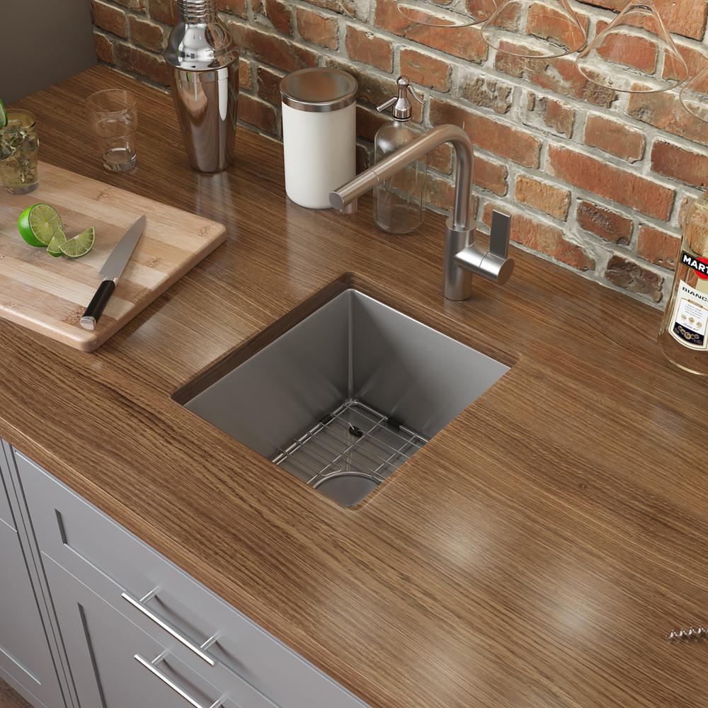 Ruvati 15 inch Undermount Bar Prep 16 Gauge Kitchen Sink Corners Single Bowl. Picture 13
