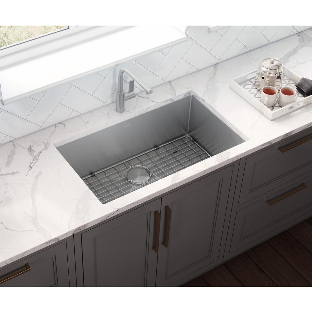 Ruvati 26-inch Undermount Kitchen Sink 16 Gauge Rounded Corners Single Bowl. Picture 2