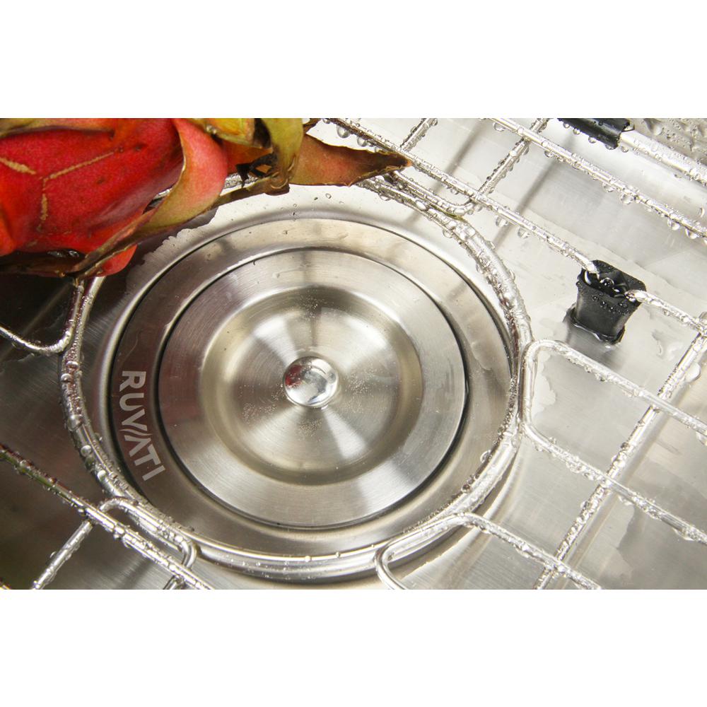 Ruvati 29-inch Undermount 60/40 Double Bowl Zero Radius 16 Gauge Kitchen Sink. Picture 9