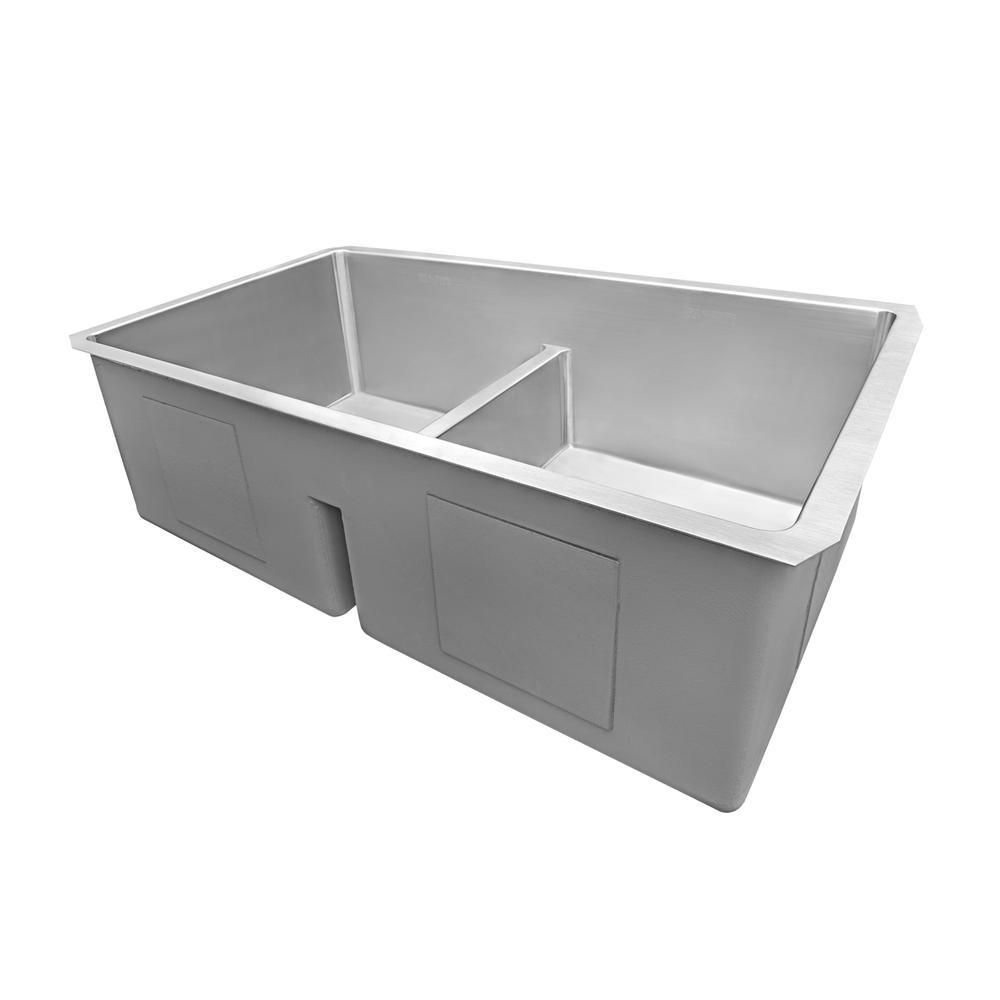 Ruvati 30-inch Low-Divide Undermount Double Bowl 16 Gauge Kitchen Sink. Picture 10