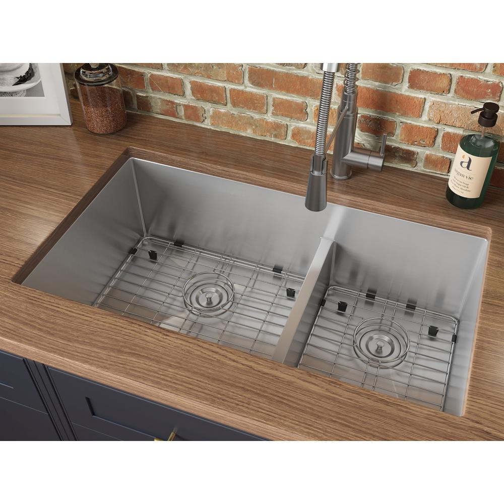 Ruvati 30-inch Low-Divide Undermount Double Bowl 16 Gauge Kitchen Sink. Picture 12