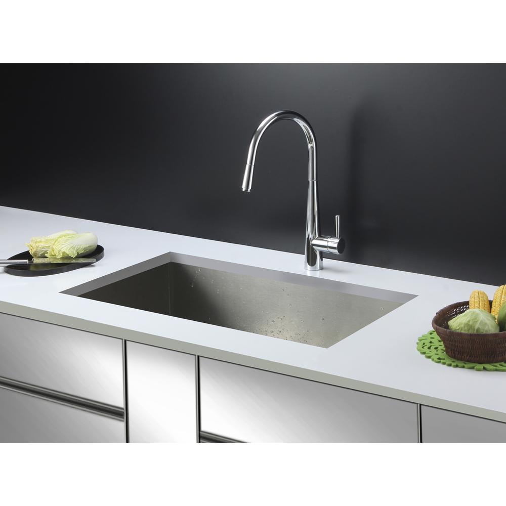 Ruvati 32-inch Undermount 16 Gauge Zero Radius Kitchen Sink Single Bowl. Picture 8