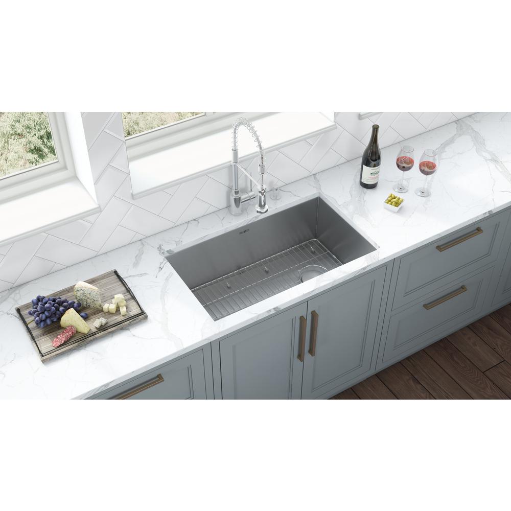 Ruvati 27-inch Slope Bottom Offset Drain Undermount Kitchen Sink Single Bowl. Picture 12