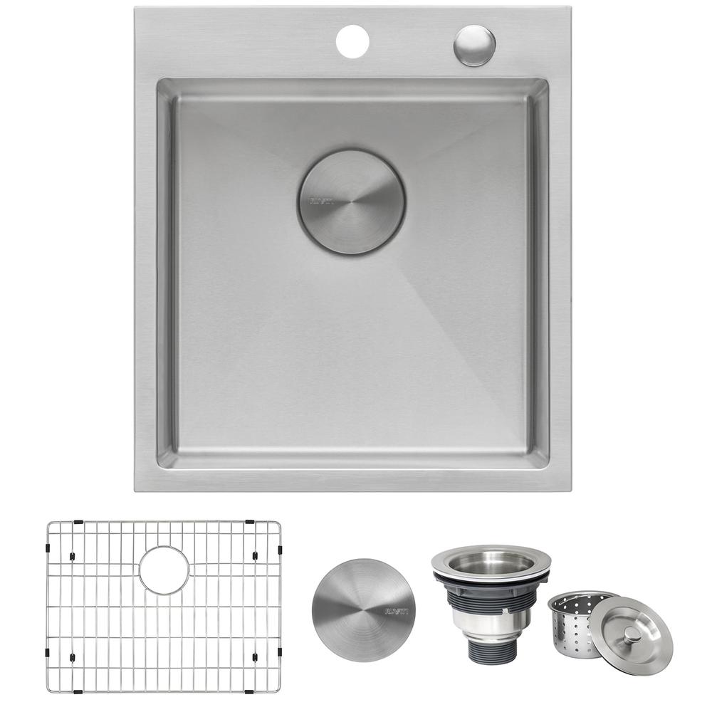 Ruvati 18 x 20 inch Drop-in Topmount Rounded 16 Gauge Kitchen Sink Single Bowl. Picture 5