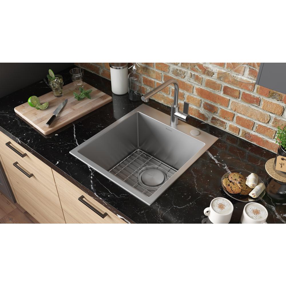 Ruvati 18 x 20 inch Drop-in Topmount Rounded 16 Gauge Kitchen Sink Single Bowl. Picture 8