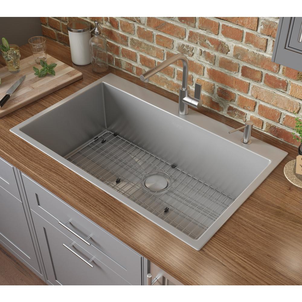 Ruvati 30 x 22 in Drop-in Topmount 16 Gauge Kitchen Sink Single Bowl. Picture 13