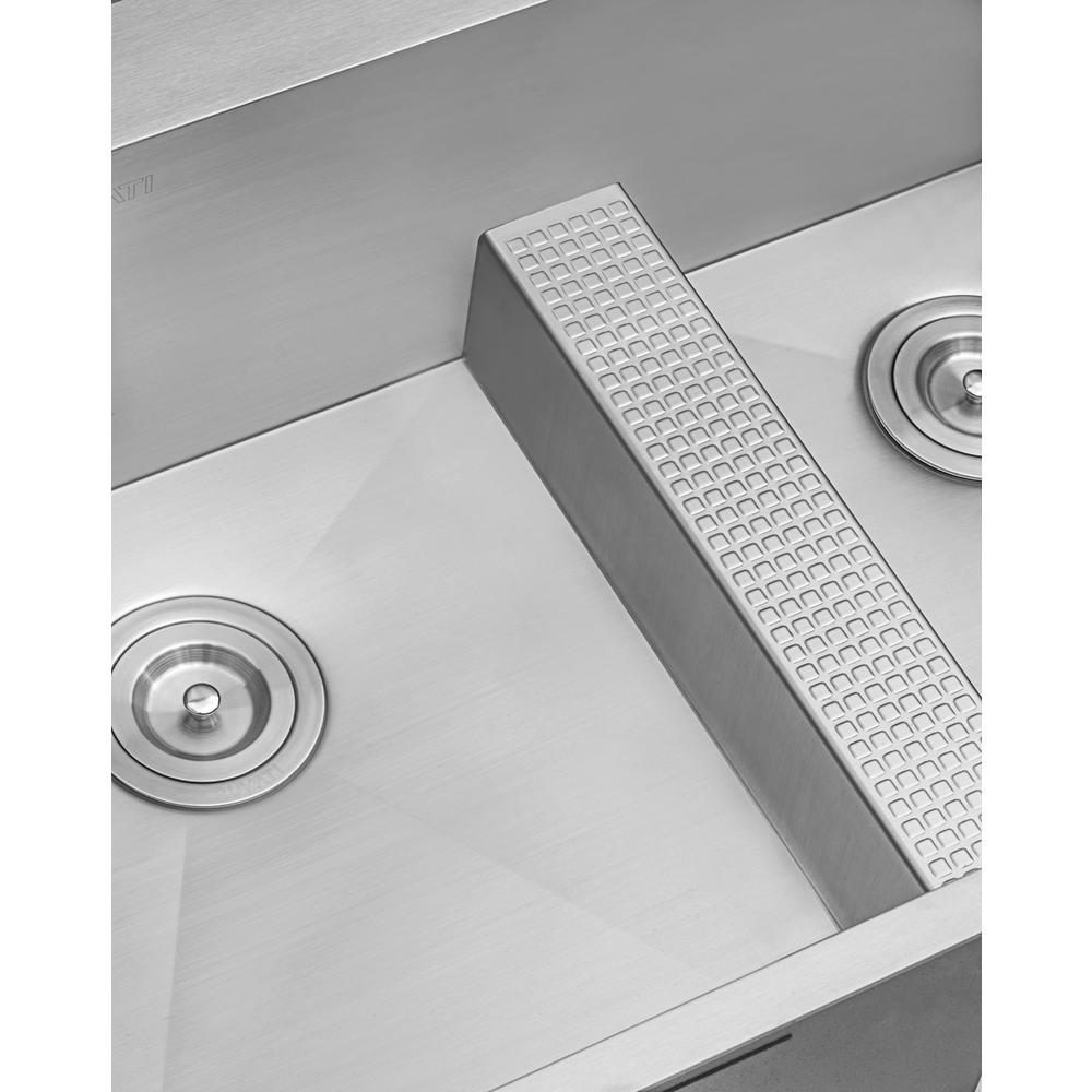 Ruvati 33-inch Drop-in Low Platform-Divide 16 Gauge Topmount Kitchen Sink. Picture 6