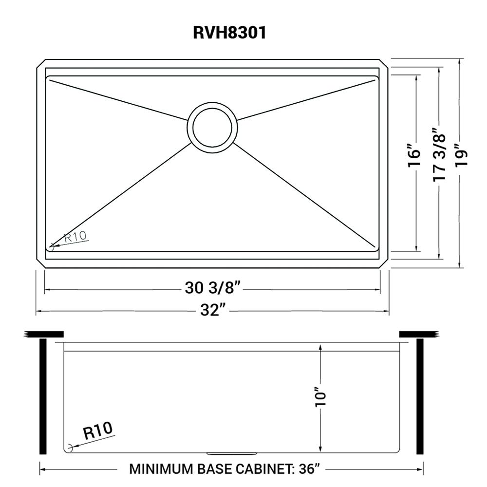 Ruvati 32-inch Workstation Ledge Undermount 16 Gauge Kitchen Sink Single Bowl. Picture 17